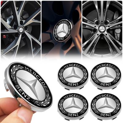 4pcs Car Wheel Center Hub Cap Logo Stickers Rim Cover Emblem Decal For Mercedes Benz AMG GLE GLS GLC CLA GLB ML W204 W206 W205 W212 W203