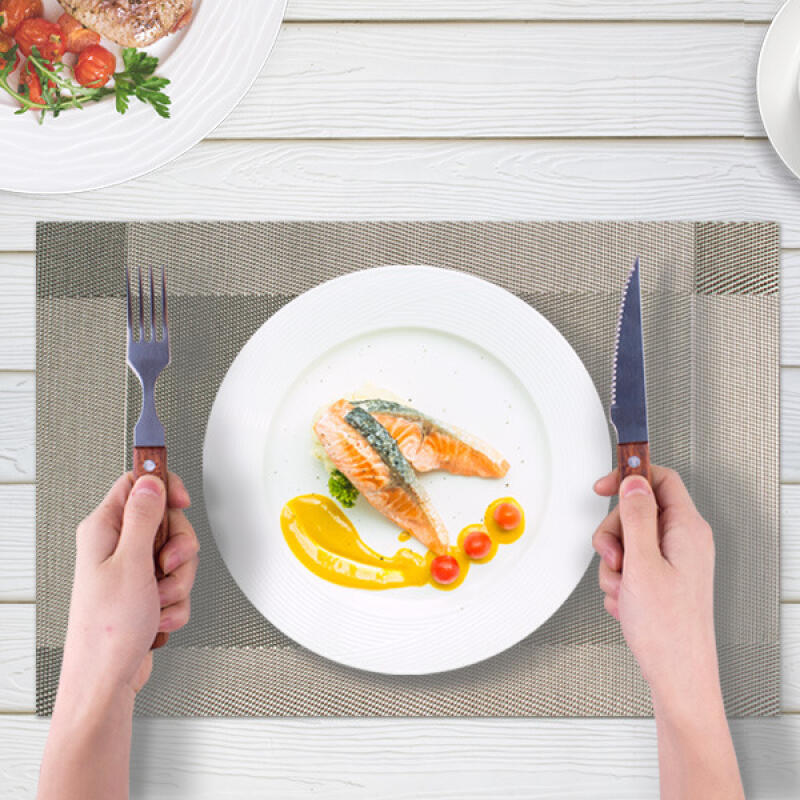 Restaurant Cafe Plating Premium Waterproof Table Mat Silver