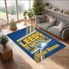 Leeds Rhinos Crystal Velvet Rug, Custom Name Text Personalized Non‑Slip Floor Mat for Home Decor Gift