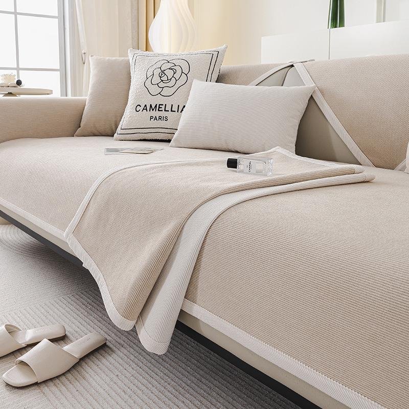 Vanntett Urinsikker Sofapute, Universell for Alle Årstider, Sklisikker, Avansert Følelse, Ensfarvet Fransk Nytt Sofatrekk Dekkstoff