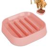 Food Grade Plastic   Shape Pet Slow Food Anti Choking Feeding Bowl Supplies with Bottom Anti-Skid Pad for Cats Dogs(Blue )