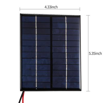 2 W 12 V Solarpanel mit Clips, polykristalline Silizium-Solarzelle, DIY, wasserdicht, Camping, tragbar