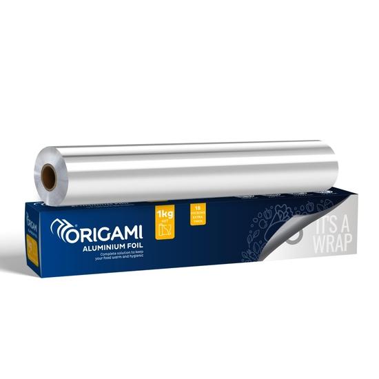 

Origami Silver Aluminium Foil for Food Packing 1kg with 18 Micron for Extra Thickness | Keeps Food Warm and Hygienic