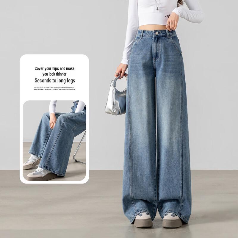 

Women s Structured Wide-Leg High-Waist Jeans S