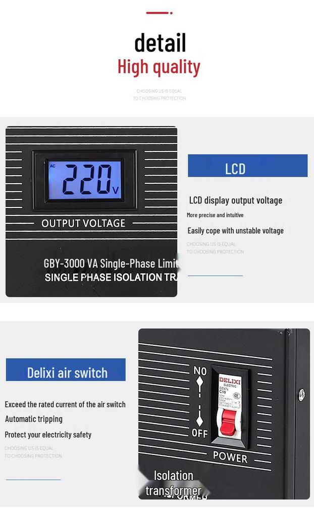 Audio Equipment 220V 1:1 Isolation Transformer Anti-Shock Anti-Leakage