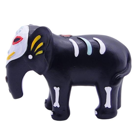 Halloween Elephant Cow Figurine Hand-painted Animal Resin Statue Sculpture Home Office Desktop Bookshelf Decoration Holiday Party Ornament