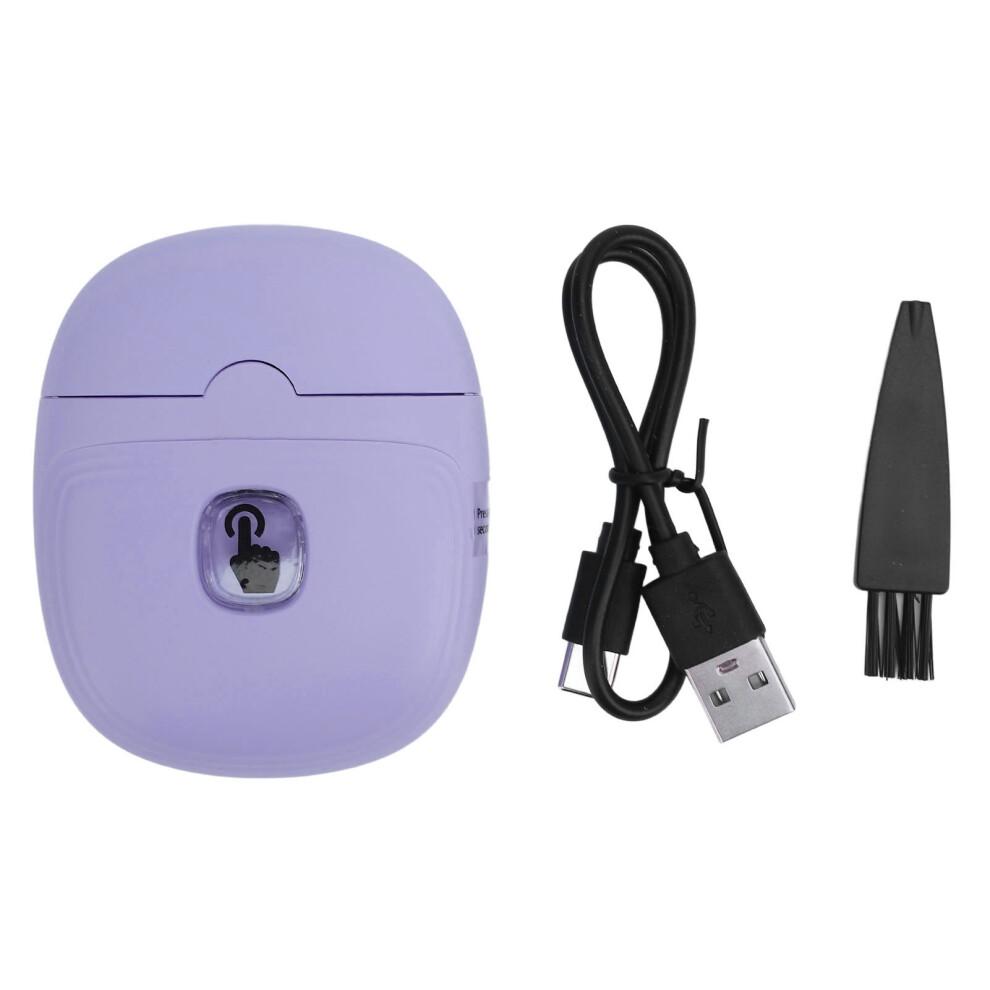 (Light Purple) Electric Nail Clipper 2 Speed Auto Trimmer LED Light for Home White