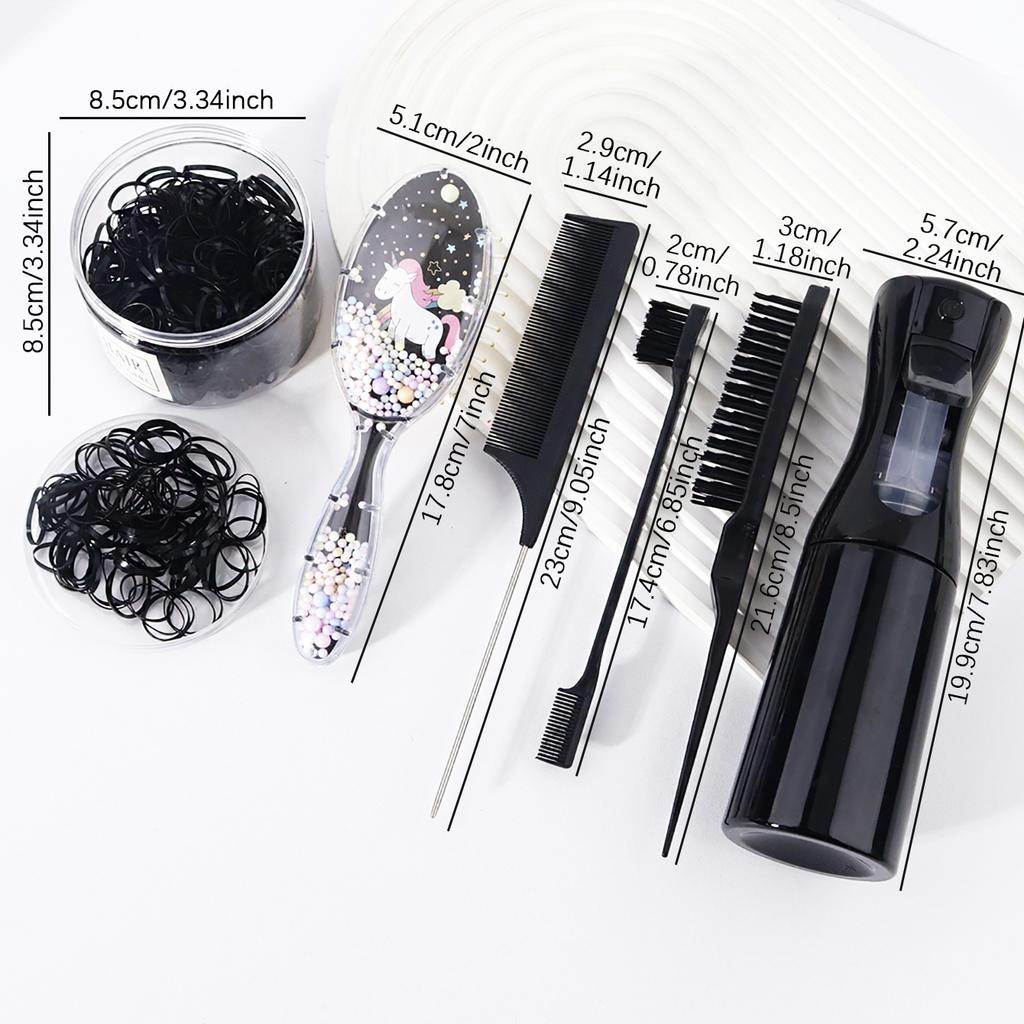 505pcs of comb brushes cartoon oval airbag comb hair comb set-500pcs of hair braided rubber bands,Special for real hair wigs