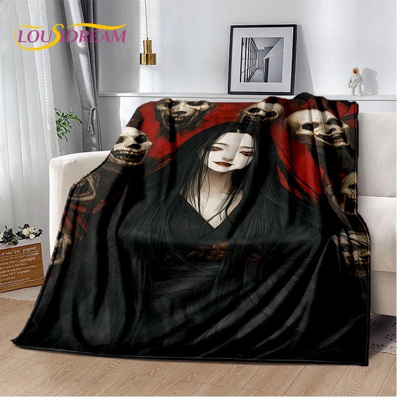 2025 New Gothic Horror Character Skull Ghost Spirit Soft Blanket,Soft Throw Blanket for Home Bedroom Bed Sofa Picnic Travel Gift