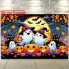 2D Planar Banner - 1 Large Halloween Decoration Banner: Happy Halloween, Ghost Plane 2D. Plane 2D Banner