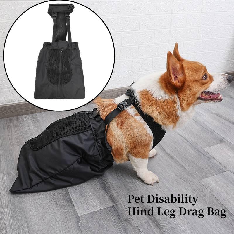 Doglemi Borsa Supporto Zampa Posteriore per Cani Domestici per Cani di Taglia Media e Grande Materiale Poliestere Nero