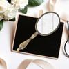 Portable Oval Hand Mirror Handheld Cosmetic Mirror Vintage Handle Makeup Mirror  Gift