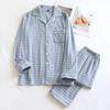 Latest Couples Checkered Pajama Kit for Autumn and Winter WarmthMens and Womens Long Sleeved PantsTwo Piece Home Clothes