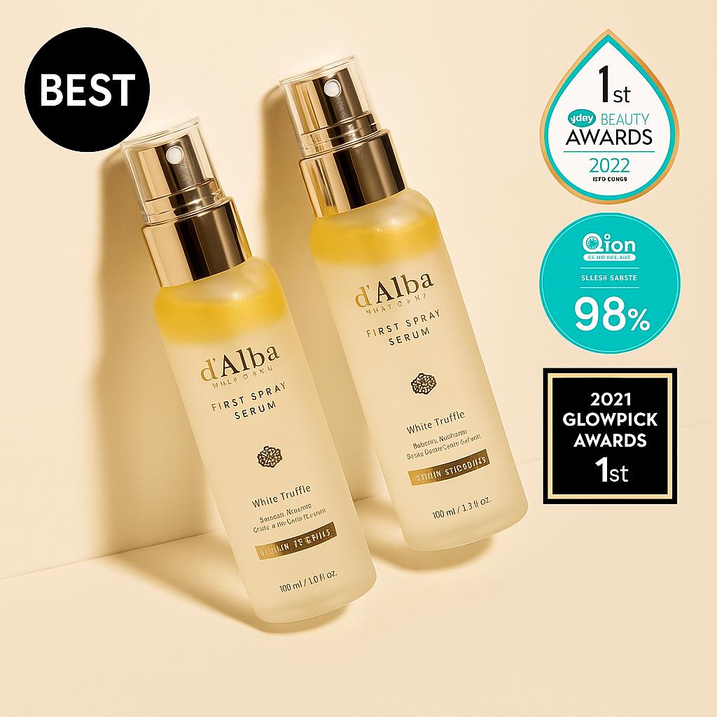d'Alba White Truffle First Spray Serum 100ml × 2 | Glowing Firming Mist Essence
