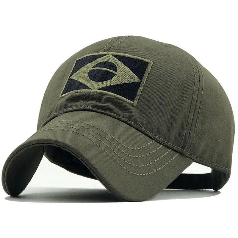 Heren Borduurde Baseballpet Print Braziliaanse Vlag/Casual Sport Tactische Hoed Camouflage Hoed Wandelhoed Visserij Hoed gray
