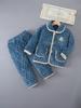 Kids' Autumn/Winter Three-Layer Quilted Pajama Set - Thick Coral Fleece Flannel