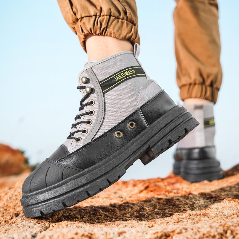 Neues Paar Antikollision Bequem Abriebfest Lässig High Top Stiefel Vielseitig für Tägliche Arbeit und Outdoor Herrenschuhe