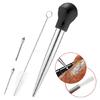 Kitchen Stainless Steel Turkey Baster with 2 Marinade Needle and Cleaning Brush