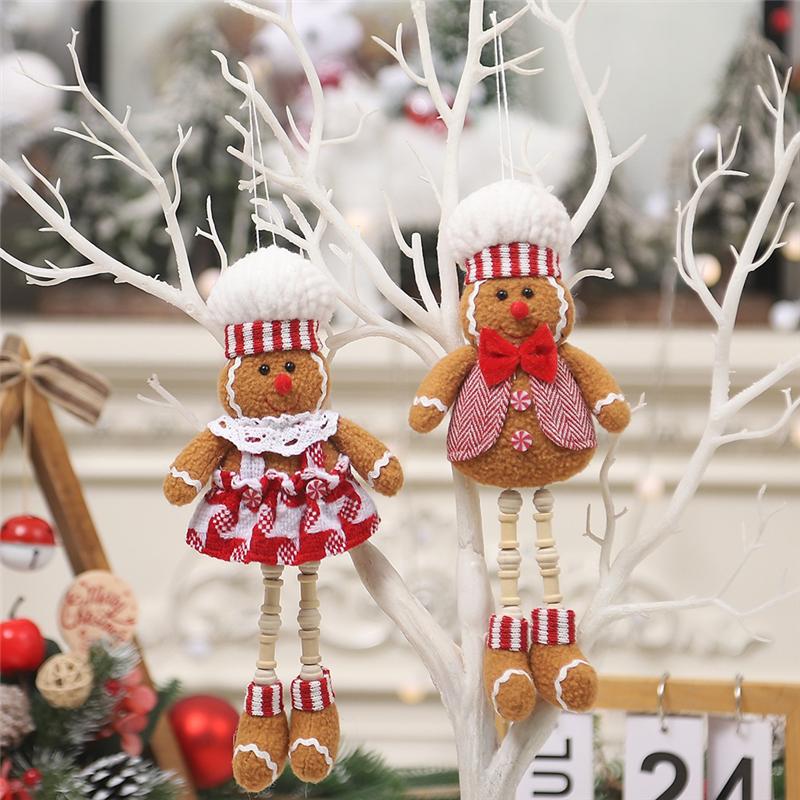 2PCS Gingerbread Ornaments Christmas Gingerbread Ornaments Hanging Gingerbread Hanging Ornaments For Xmas Tree