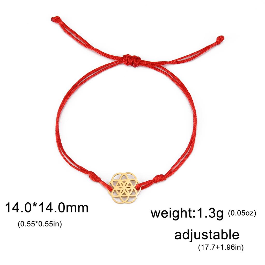 Flower of Life Charm Bracelets Stainless Steel Sacred Geometry Mandala Bracelets Amulet Jewelry for Women Wedding Gifts
