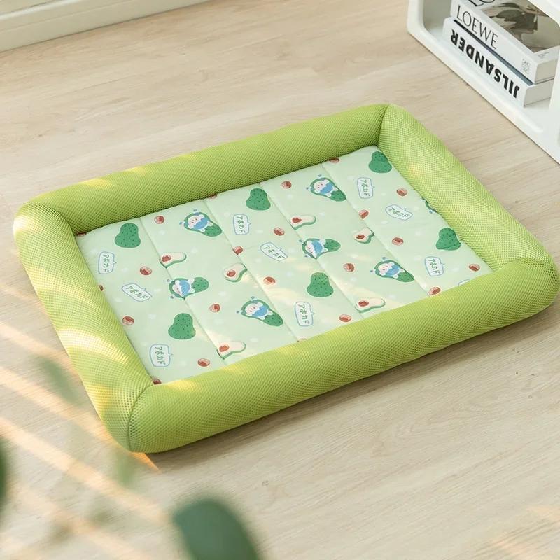 New S-XL Summer Cooling Pet Dog Mat Ice Pad Dog Sleeping Square Mats for Dogs Cats Pet Kennel Top Quality Cool Cold Silk Dog Bed