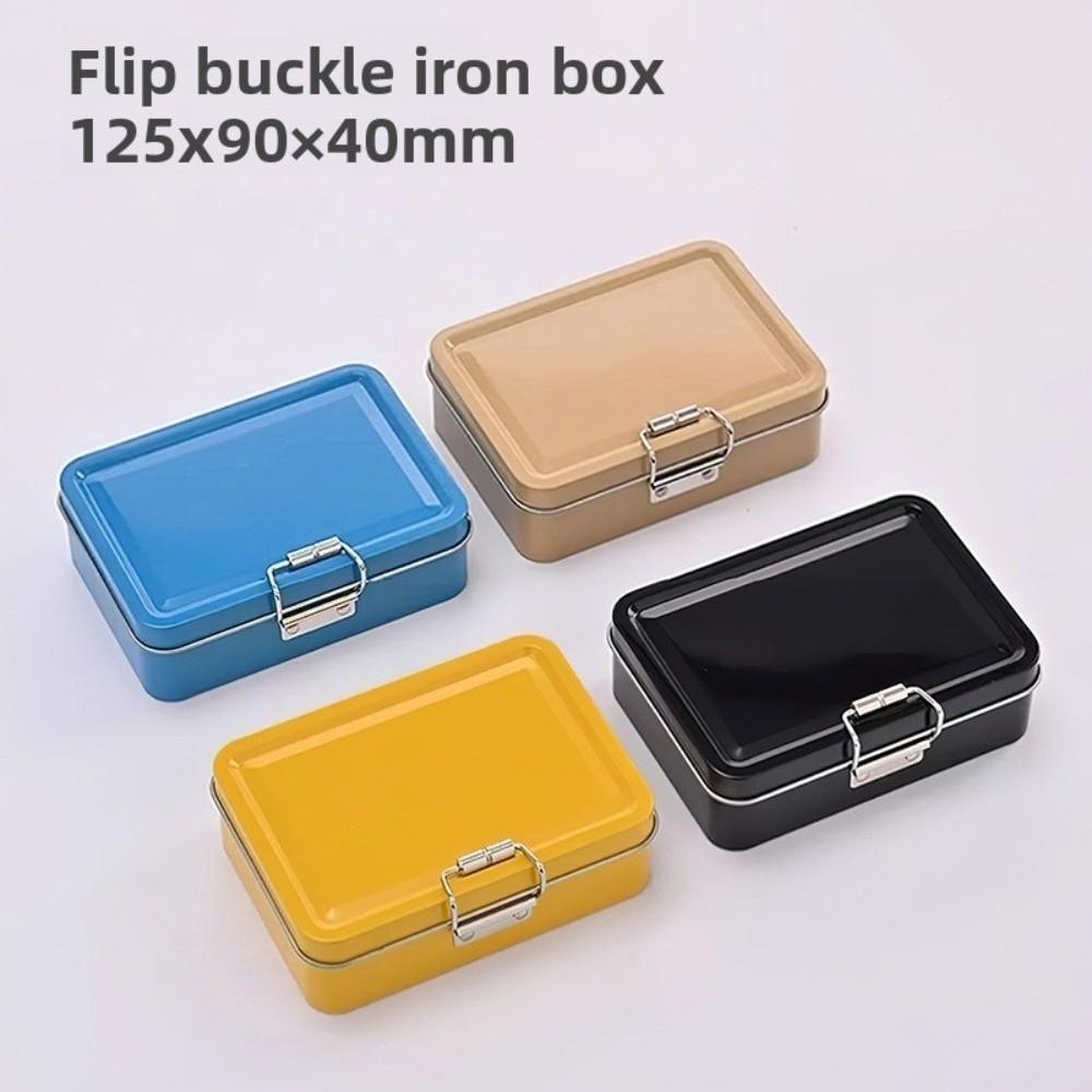 Solid Color Buckle Iron Box Metal Fishhook Organizer Case  Fishing Accessories