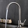 TLXT Stainless Steel Single Handle Gooseneck Kitchen Faucet
