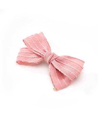 Findelise Triple Big Ribbon Logo Hairpin Pink