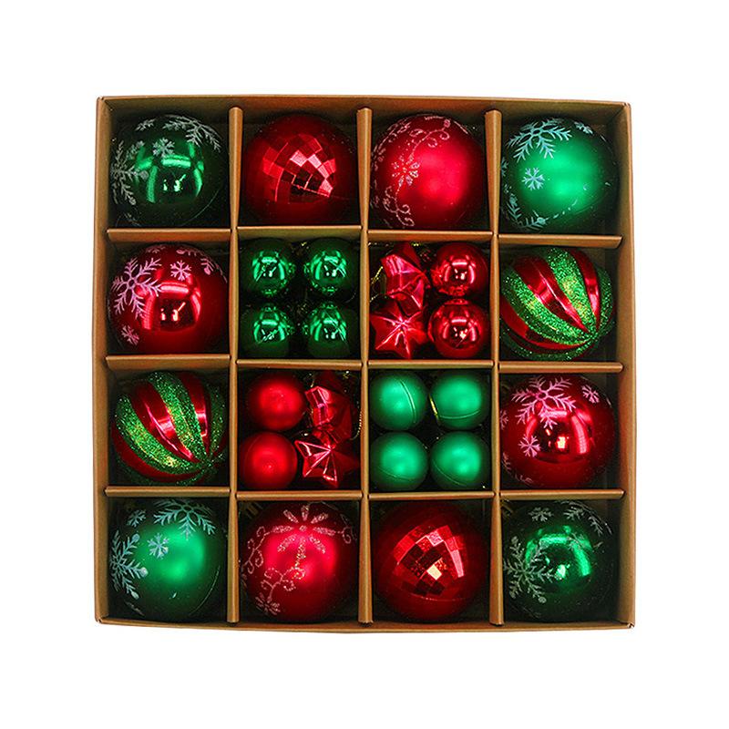 44 Pcs Christmas Ball Gift Box Christmas Tree Ornaments Colorful Balls Christmas Plastic Spherical Shaped Pendant Baubles/Ball