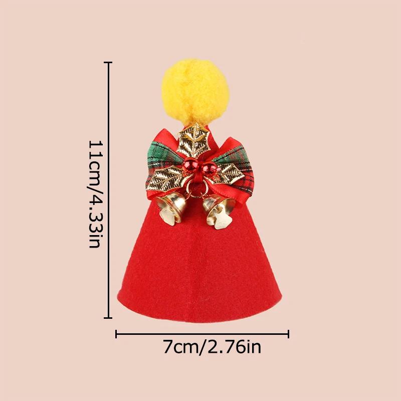 Pet Mini Plush Christmas Hat Cute Felt Ball Bowknot Bell Santa Hat Cats Dogs Xmas New Year Party Caps Pet Navidad Costume Decor