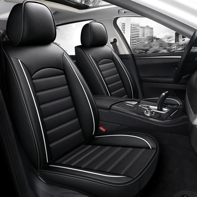 Universal Car Seat Covers, All-Season All-Around Wear-Resistant Faux Leather, Full-Cover for All Five Seats, Five-Seater, Compatible with Five-Seater