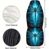 2pz Coprisedili Magici Blu con Libellula - Stampa Vibrante Blu & Arancione con Libellula, Poliestere Resistente, Adatti per Auto, SUV, Berlina