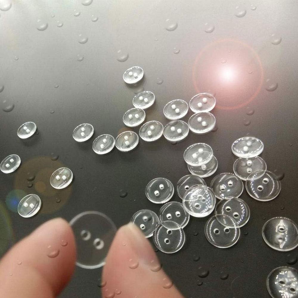 9/15/18mm Transparent Plastic Resin Sewing Buttons Scrapbooking Round Lucency Two Holes Botton Clear Handmade Accessories