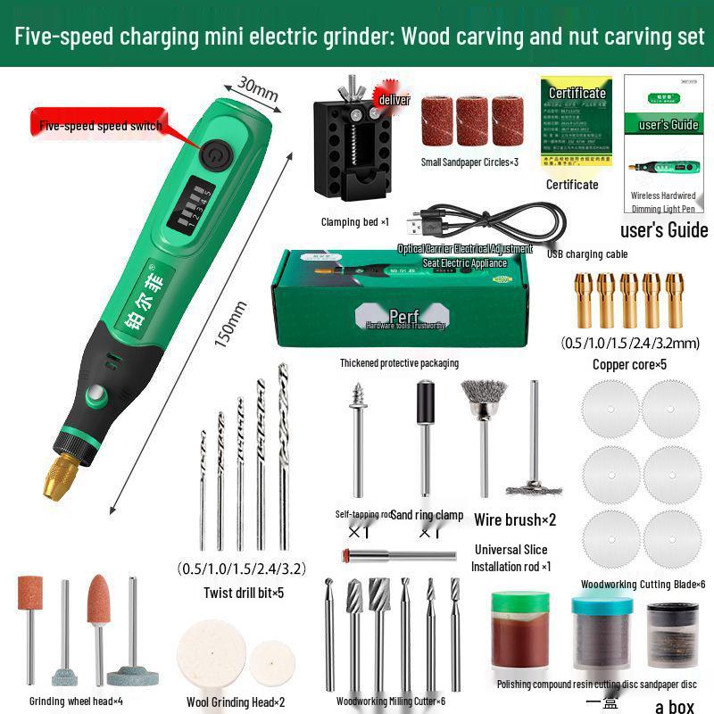 Mini-Hand-Elektroschleifer für Holzschnitzerei, Jade-Politur & Gravur