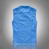 Trendy Men's Denim Vest: Slim Fit Sleeveless in Sky, Lake, and Royal Blue – Plus Size Casual Top for Spring, Summer, and Autumn.
