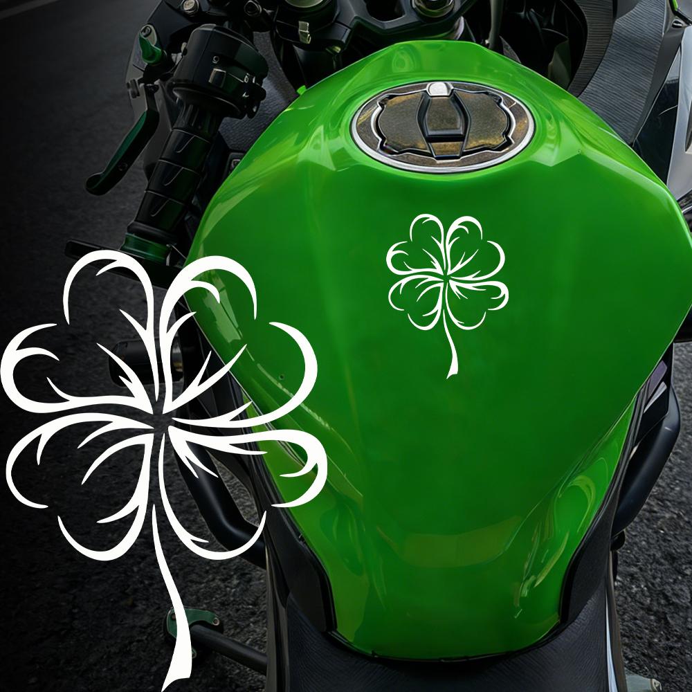 Adesivo in Vinile Impermeabile Quadrifoglio, Decalcomania con Motivo Fortunato per Casco da Moto Paraurti Auto