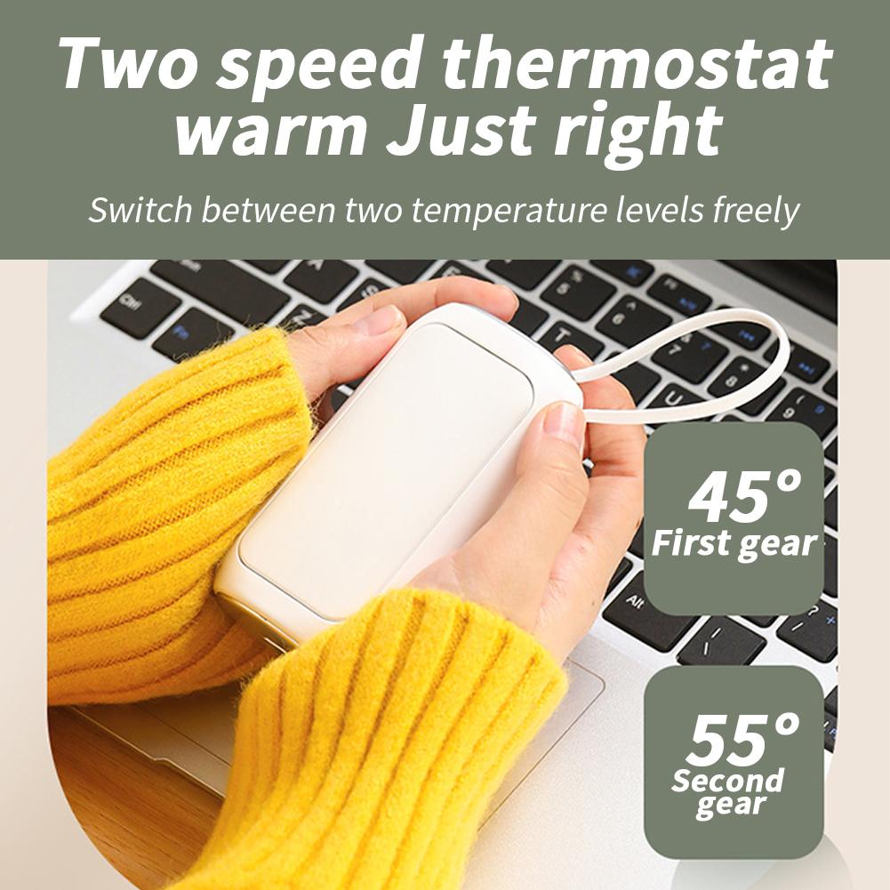 2 In 1 Portable Hand Warmers Power Bank Rechargeable 4000mAh-8000Ah Long-Lasting Heating Electronic Hand Warmer