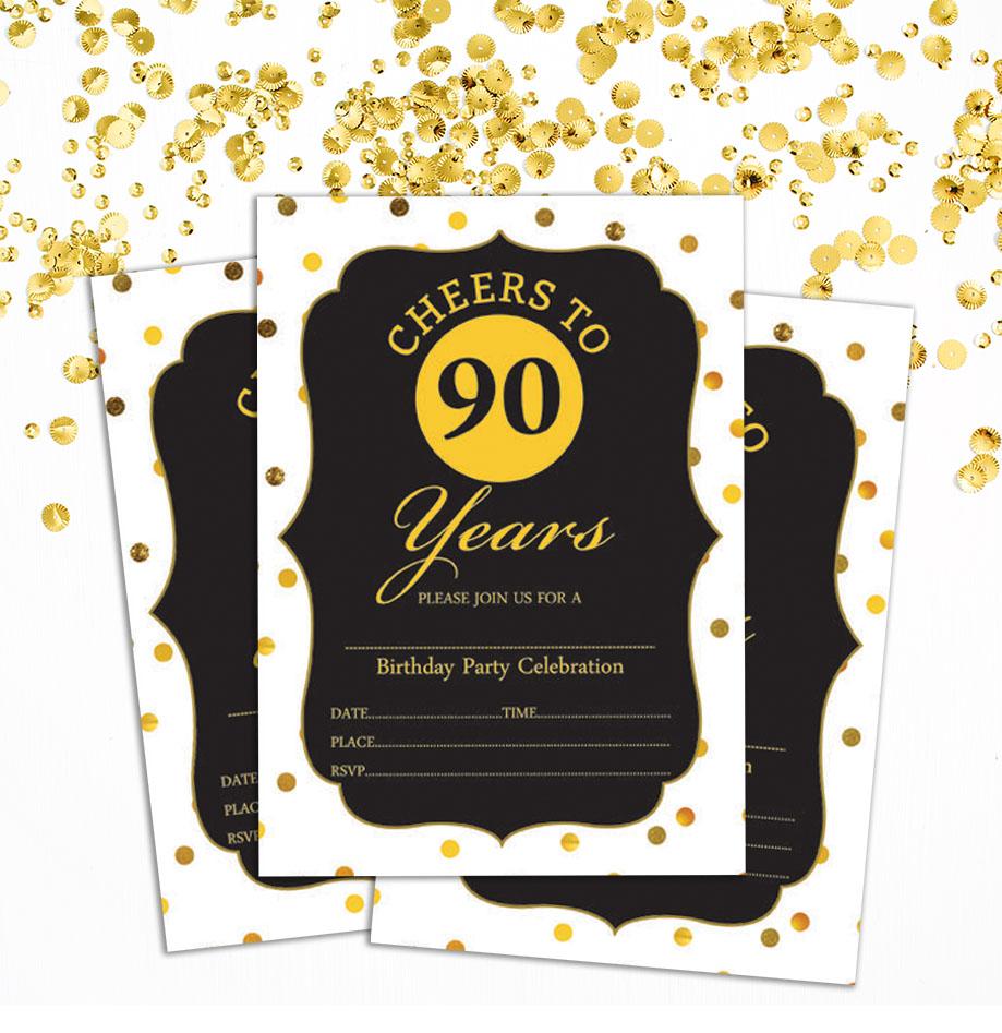 Darling Souvenir Invitație neagră pentru ziua de naștere 28 buc. Invitații de umplere sau scrise în gol. Rechizite imprimabile pentru petreceri 5 x 7