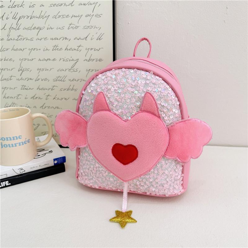 School BagsSmall New Love Backpack Fashionable Versatile Angel Wings Travel Children's Backpack