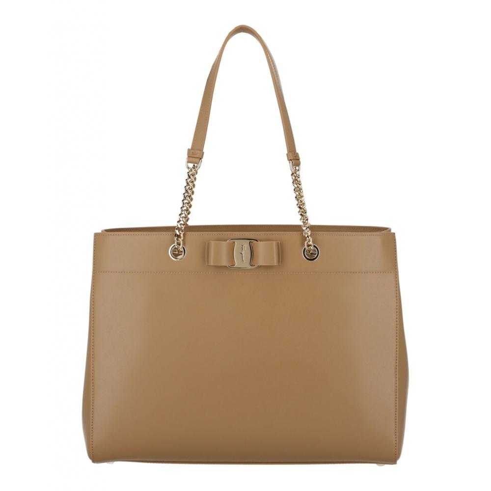 

Salvatore Ferragamo Vara Bow Smooth Leather Shoulder Bag Camel