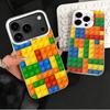 Fashion Building Blocks Pattern Soft Phone Case for iPhone 15 16 17 Pro Max 17Air 16E 14 Plus 13 12 Mini Shockproof Cover Back S