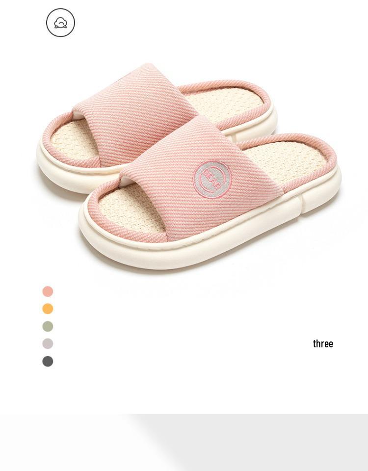 Unisex Breathable Linen Slippers – Indoor & Outdoor, Non-Slip, Silent, for All Seasons, Thick-Soled, 2025 Design.