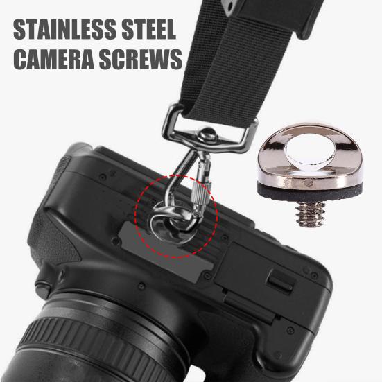 Camera Neck Strap Screw Holder 1/4-inch Thread Quick Install Metal Camera Screw Quick-Release Neck Wrist Strap Connecting Adapter Ring
