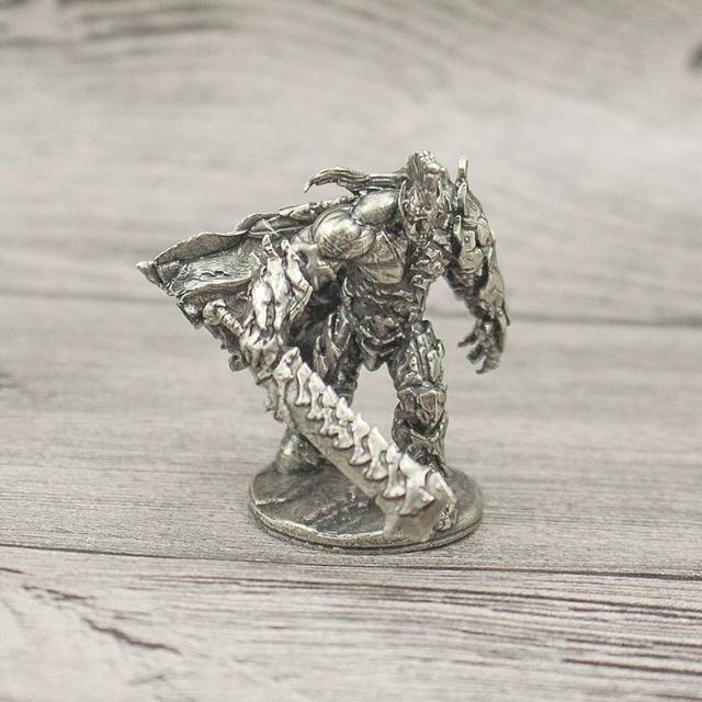 Solid White Copper Tribal Warrior Figurine Retro War Model Desktop Decor Gift for Men