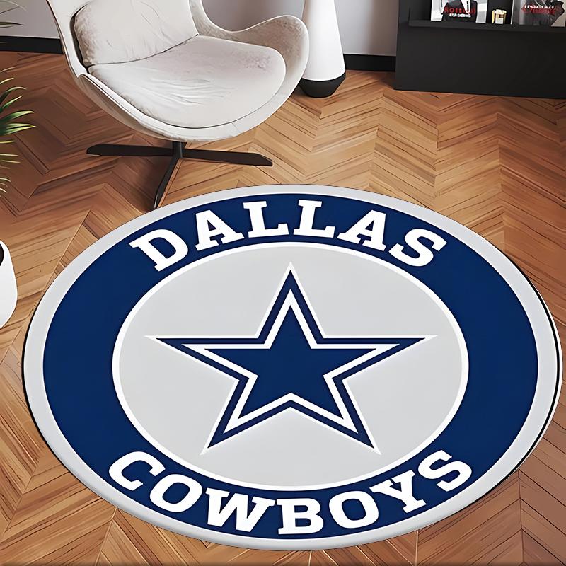 Dallas Kovboyları (14) Ofis için Yuvarlak Halı Ofis, Yatak Odası, Oturma Odası ve Ev Alanı için Dekoratif Yer Halısı