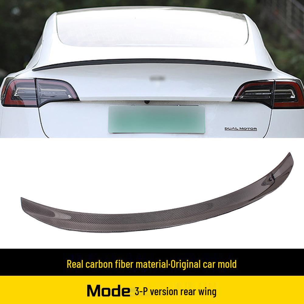 Real Carbon Fiber Body Kit: Front Lip, Side Skirts, Rear Lip, Rear Spoiler for Model 3.