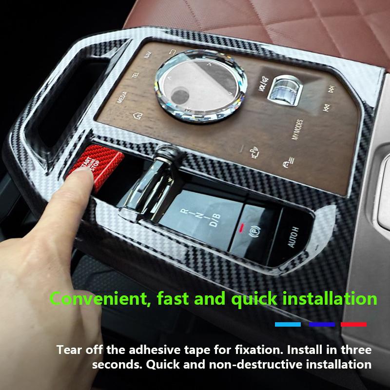 For BMW iX 2025-2025 Car Red / Blak Real Carbon Fiber One-key Start Button Decorative Stickers Interior Accessories