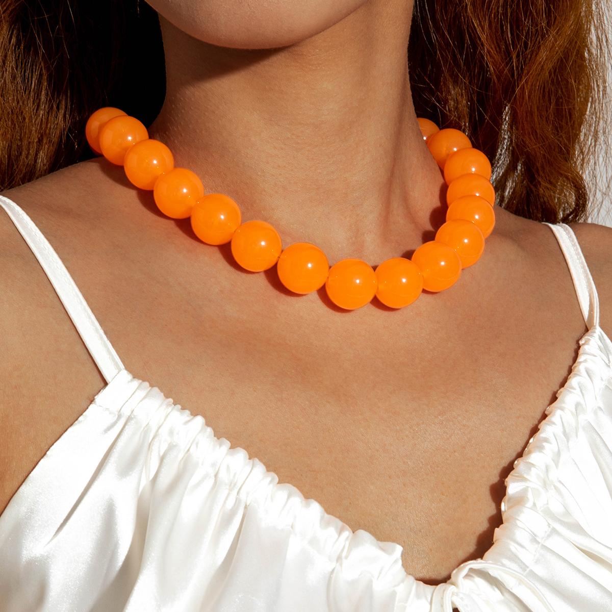 

Docona Bohemia Bead Round Colourfulne Neckalce for Women Fashion Banquet Adjustable Geometric Holiday Jewelry Party Gifts