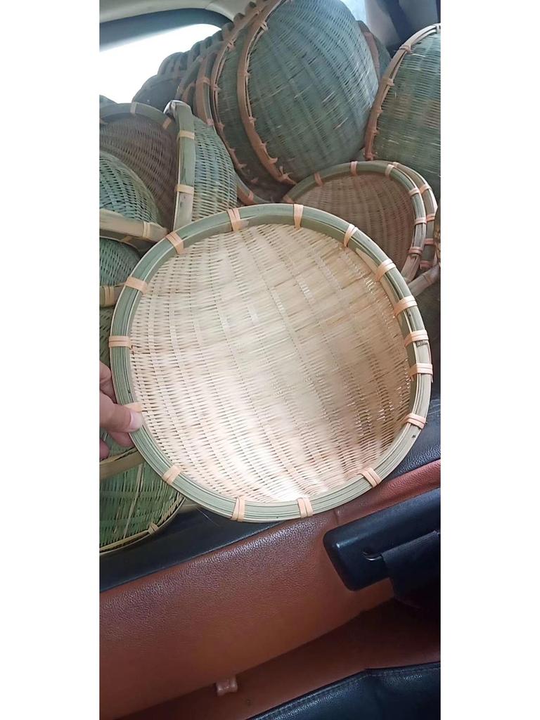 Bamboo Weaving Basket Set: Fruit Basket, Rice Washing Bowl, Snack Plate, Steamed Bun Holder, Storage Basket, Rice Sieve, Winnowing Tray.