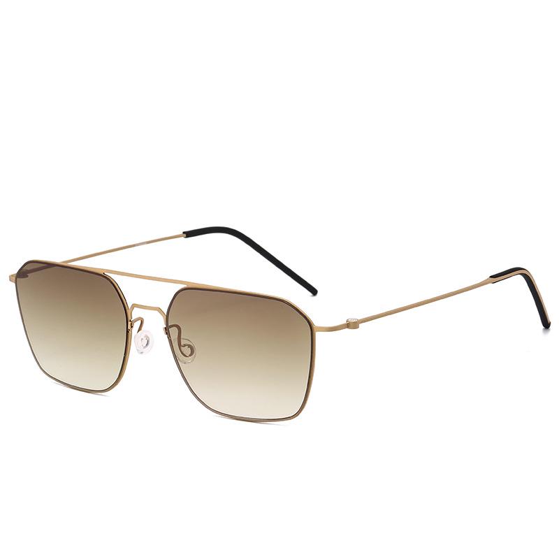 Linde 8809 Aviator Sunglasses: Pure Titanium, Large Frame, UV Protection, Unisex, HD Clarity.